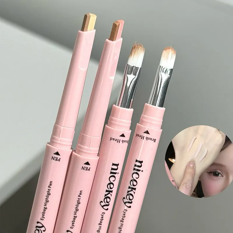 Two-tone Paste Lying Silkworm Pen Under Eye Liner Brighten Shadow Pencil Makeup Nude Pink Beige Eyeliner Pen Contouring — image 5