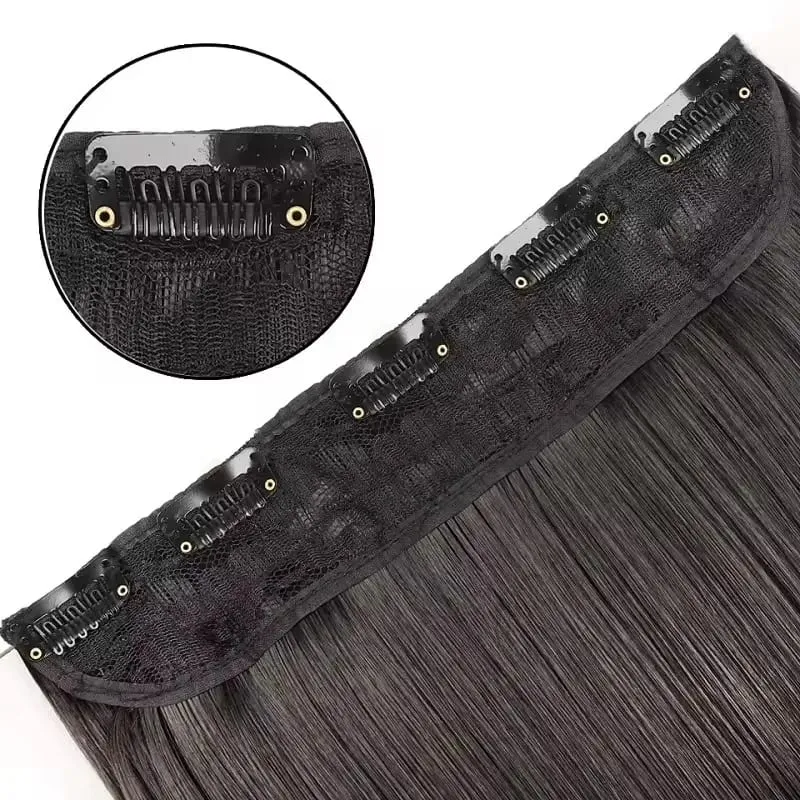 32 Inch Synthetic No Clips Invisible Wire Hair Extension Artificial Natural Fake False Long Straight Hairpiece Blonde For Women — image 6
