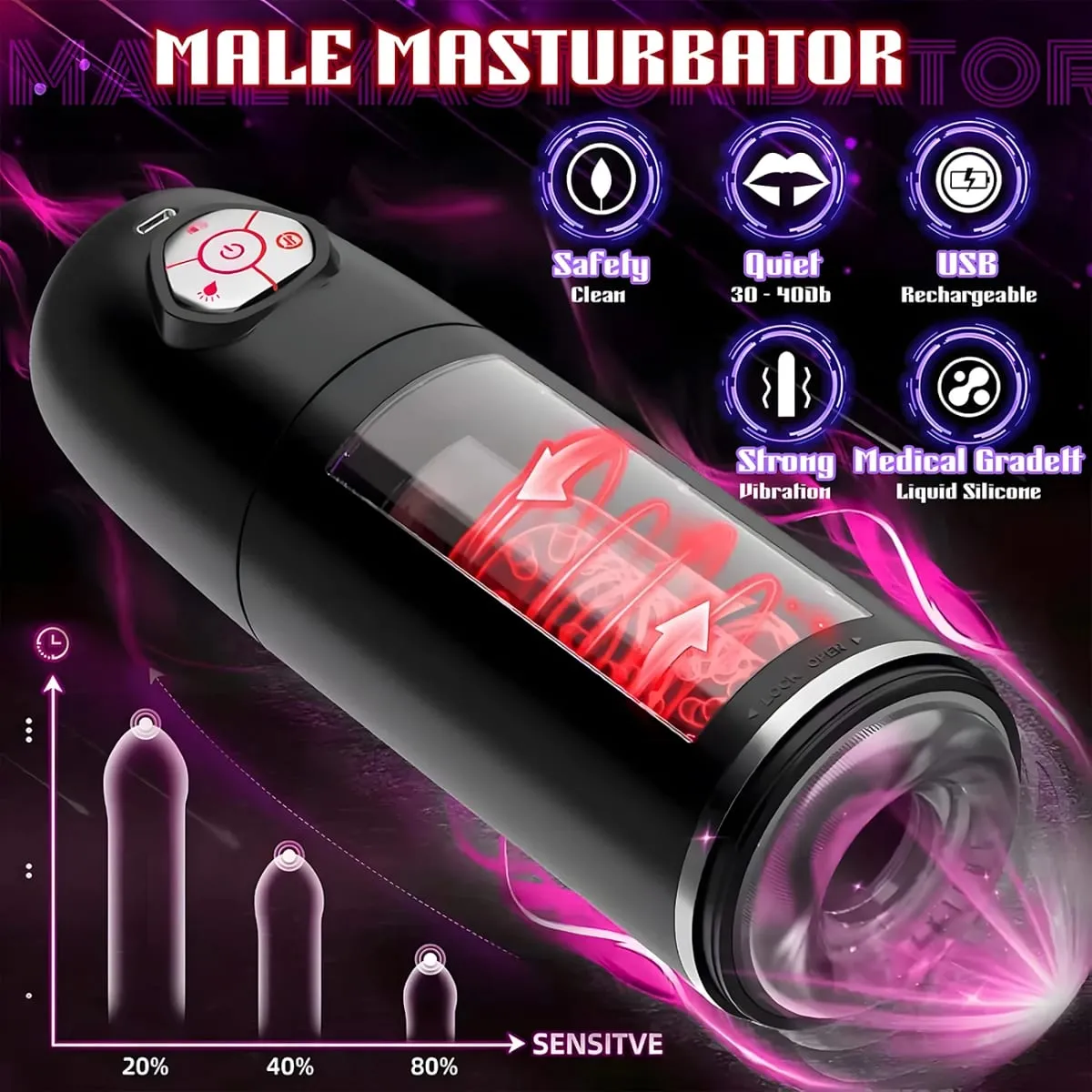 Automatic Male Masturbator Telescopic Rotating Adult Masturbator Cup Penis Pump Vibrator Thrusting Blowjob Sex Toys for Man — image 3