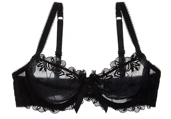 Women Sexy Sheer Mesh Lace Bra Set Thin Minimizer Big Bust Bowknot Pure Desire Lingerie Brassiere Underwear 34‑40 BC — image 13