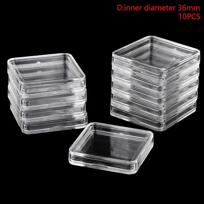10PCS Square Clear Plastic Protector Containers Case For Token Board Game Holder Boxes Cards CollectionHot — image 10