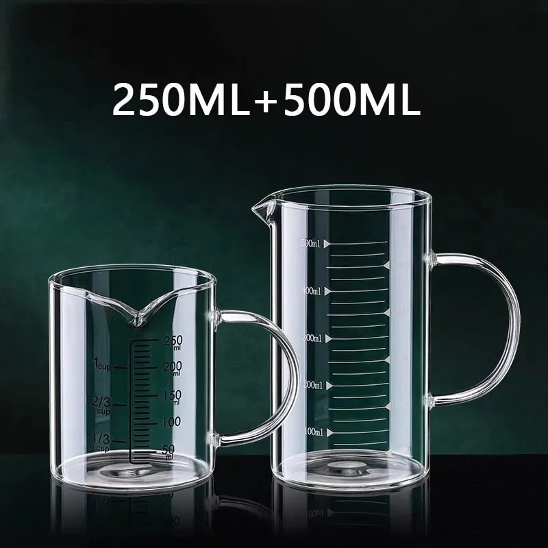 1/2pcs Glass Measuring Cup With Handle Heat-resistant Laboratory Beaker Kitchen Milk Coffe Measuring Mug 250/350/500/1000ml — image 13