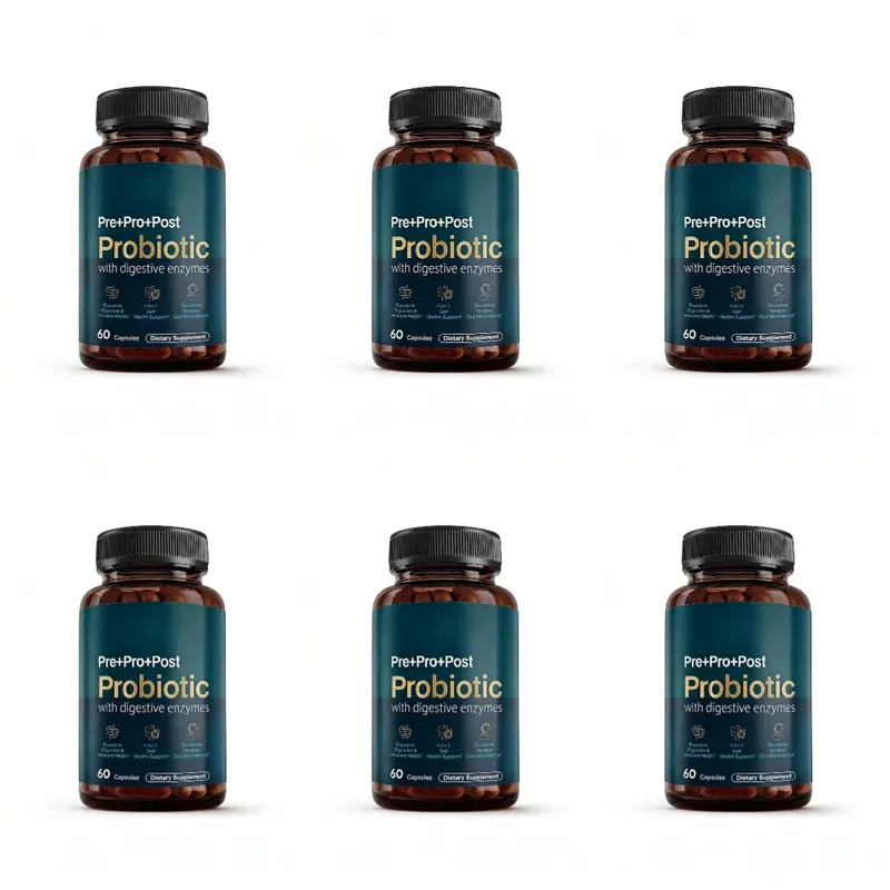 Premium 4-in-1 Probiotic Prebiotic Postbiotic Digestive Enzymes for Men&Women Supports Gut Digestion Immunity 60 Capsules — image 12