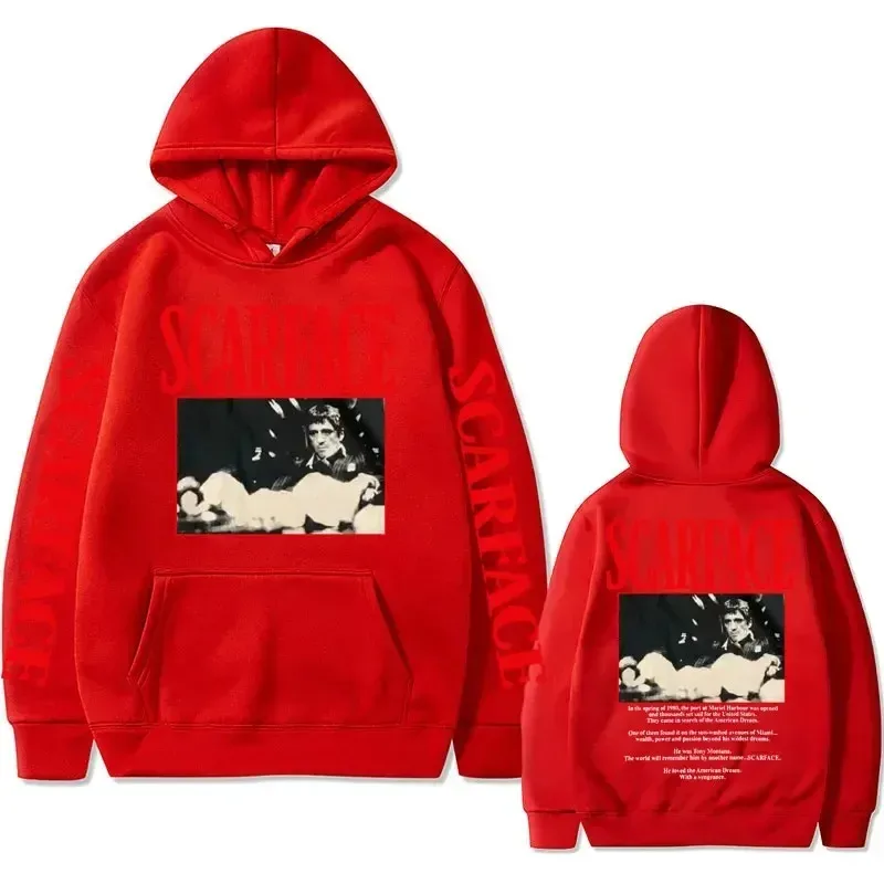Vintage 90s Movie Scarface Tony Montana Hoodie Men Casual Vintage Pullover Man Hip Hop Hoodies Mens Fashion Oversized Sweatshirt — image 8
