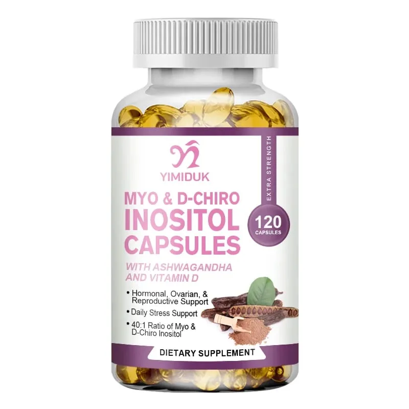 Myo Inosito Capsules & D-Chiro Inositol with Ashwagandha Root & Vitamin D3 Hormone Balance for Women Regulate Menstrual Cycle — image 8