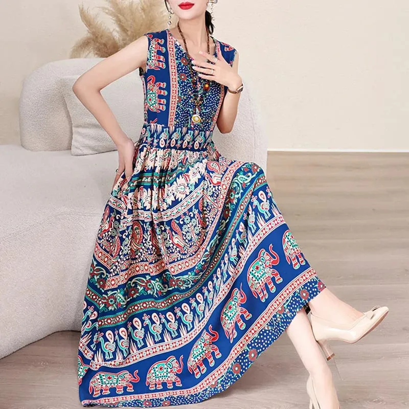 New Fashion 2026 Casual Summer Clothes Dresses For Women Vintage Dress V-neck Fashion Plus Size Women Clothing — image 2