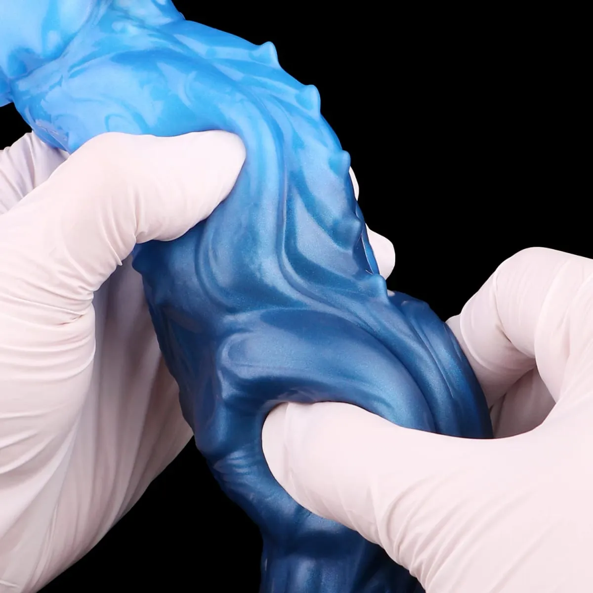 Double Layer Silicone Fantasy Dog Knot Dildo Blue Butt Plug with Sucker Anal Dilator Masturbate Sex toy for Adult 18+ — image 2
