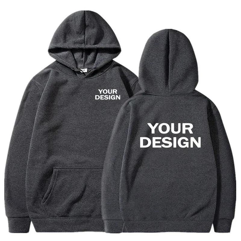 Customized printed men's and women's hoodies, loose casual solid color hoodies, personalized street long sleeved sweatshirts — image 10