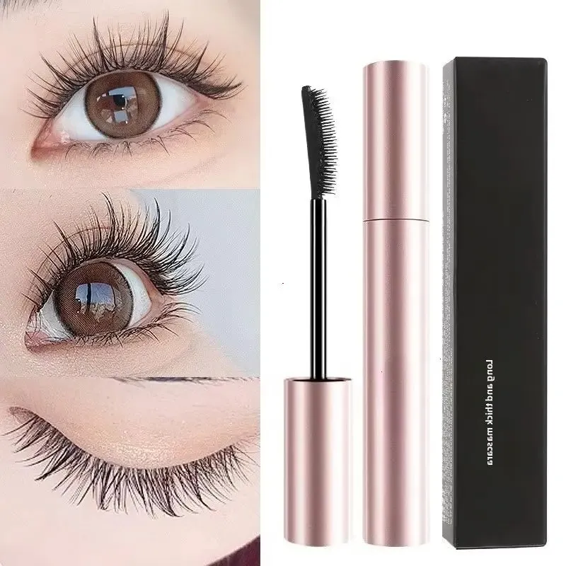 Silk Fiber Matte Mascara Makeup Ultra-Fine Brush Lengthens Eyelashes Waterproof Fast Dry Brown Black Curling Mascara Comestic — image 2