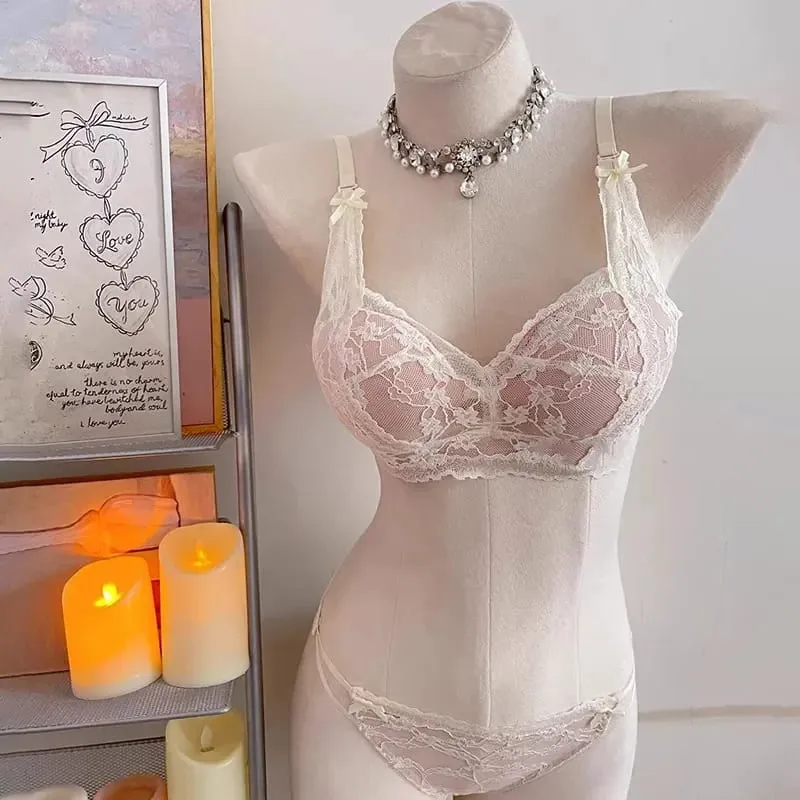 セクシーなBANERDANNI Halter Lace Bra Bow Soft Lace Fabric Padded Push Up Wireless Soft Innerwear Lingerie Small Bust All Day Comfort — image 3