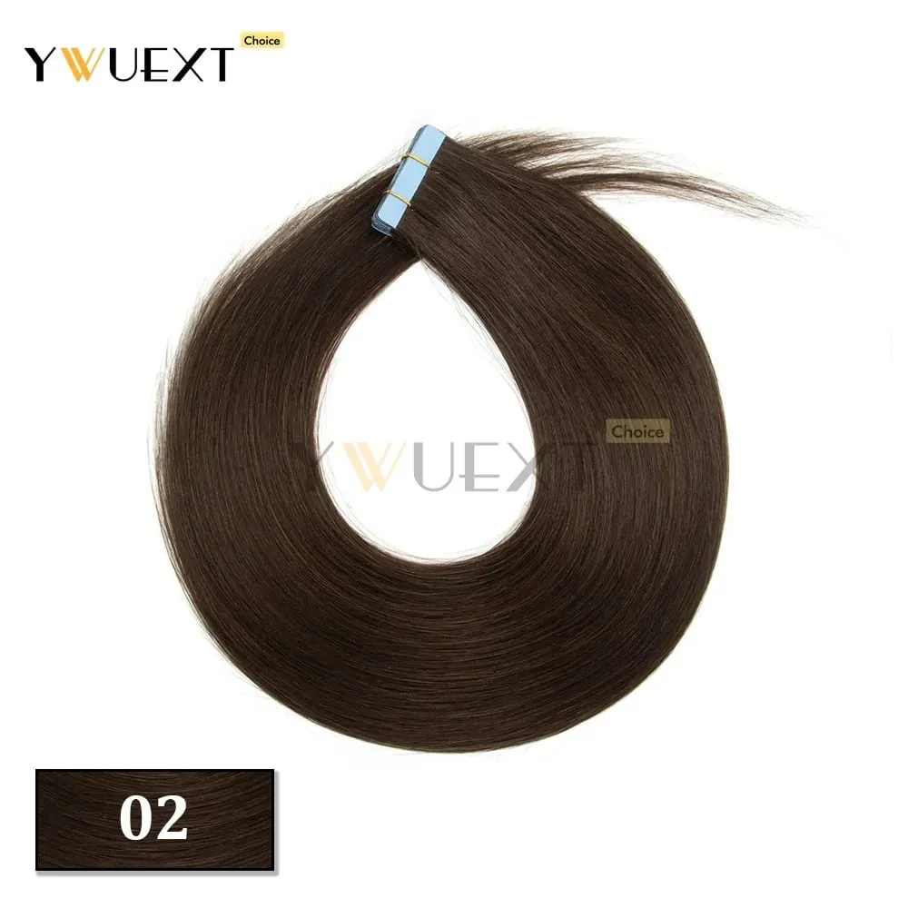 30G-50G Tape in Human Hair Extensions Natural Straight Machine Remy Hair 20pcs/pack Natural Look Hair Easy to Wear for Women — image 8