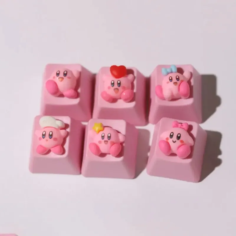Kirby Keycaps Keyboard for Mechanical Cute Key Cap Suit Button Personalized Keycaps DIY Key Cap Anime Cartoon Pink 3D Keycaps — image 10