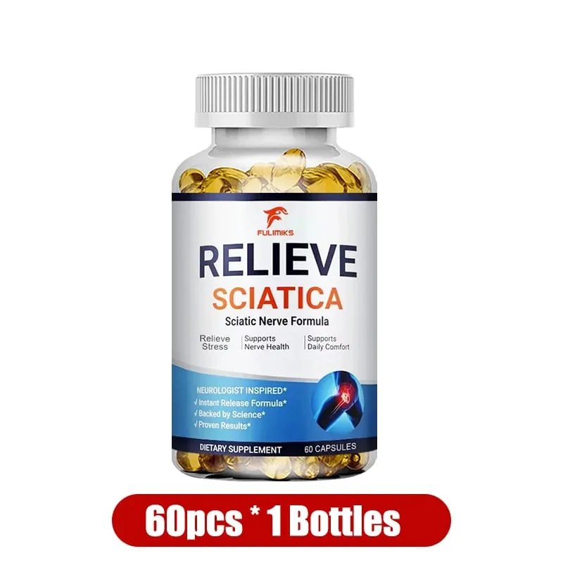 Relieve Sciatica Capsules Support Lower Lumbar Sciatic Hip Thigh Leg Foot Nerve & Joint Health Relax Muscles Flexibility