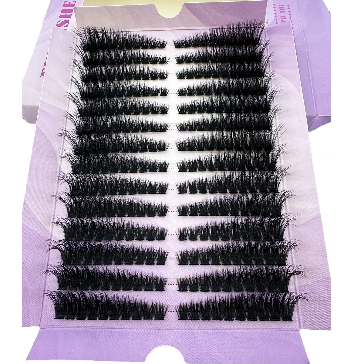 14Rows Fluffy Lash Clusters Thick Volume Eyelash Clusters Extensions Left/Right Individual Lashes Cat Eye Lash Extension — image 3