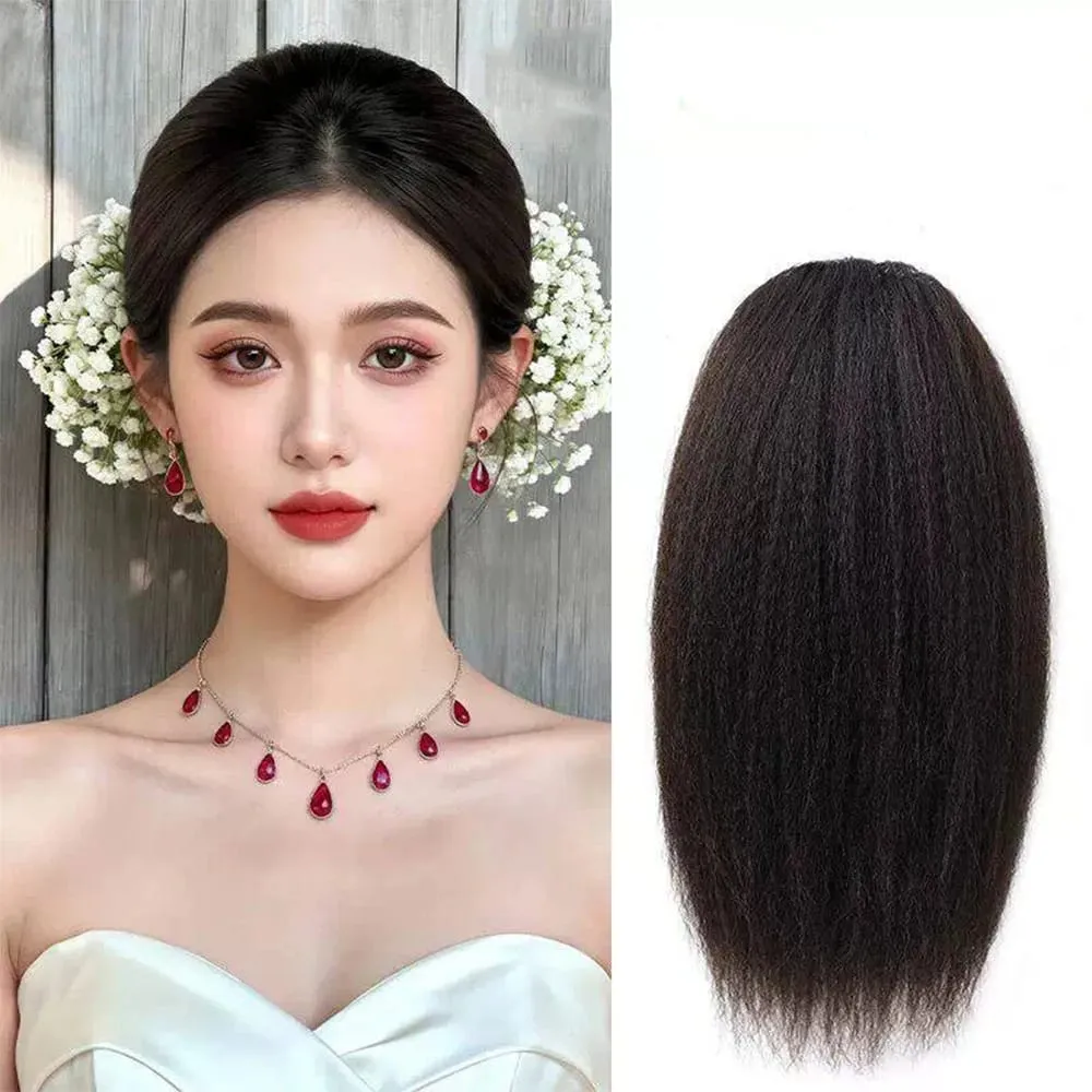 Synthetic Western Style Hair Topper Women Volume Boost Fluffy Invisible Hair Piece Bridal Wedding Hair Extension — image 2