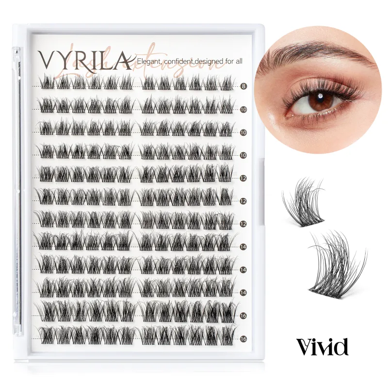 Individual Lashes Cluster C Curl Mix Lash Clusters 3D Wispy DIY Extension Eyelash 0,1mm Super Thin Band Resuable Natural Lashes — image 12