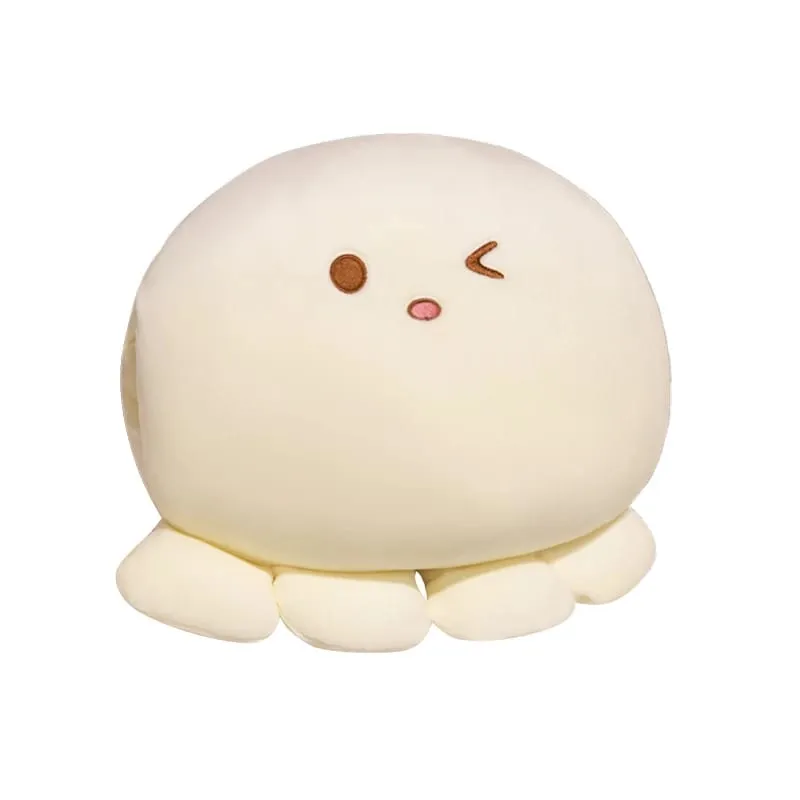 35cm Bantal Mewah Sotong Lembut Sumbat Bentuk Bola Haiwan Akuatik Tangan Hangat dengan Lubang Lebih Panas Muka Comel Plushie Sokongan Belakang — image 5