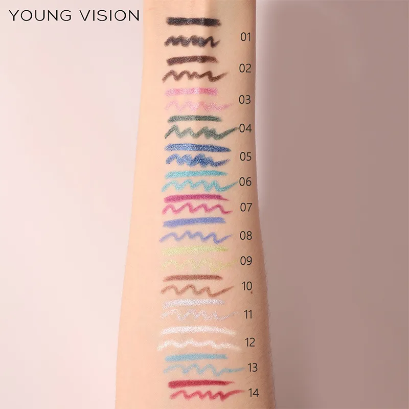 3pcs Pearlescent Eyeliner Pencil Blue Green Purple Multifunctional Eyeshadow Pencil Waterproof High Pigment Eye Liner Makeup — image 2