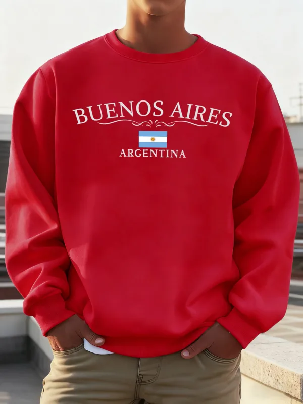 Buenos Aires Argentina Printed Men Sweatshirts Street Hip Hop Sportswear Fleece All-Match Pullover Unisex Casual Loose Clothing — image 11