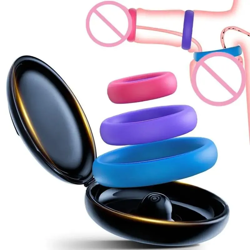 New 3Pcs Men Or Couples Reusable Silicone Cock Penis Rings Enlargers Erection Enhancing Long Lasting Ejaculation Adult Sex Toys — image 3