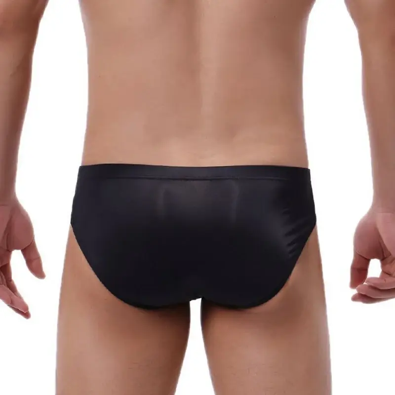 2 stücke Big Pouch Nylon Männer Unterwäsche Slips Eis Seide Männlichen Nahtlose Unterhosen Low-Taille Dünne Höschen Plus größe — image 4