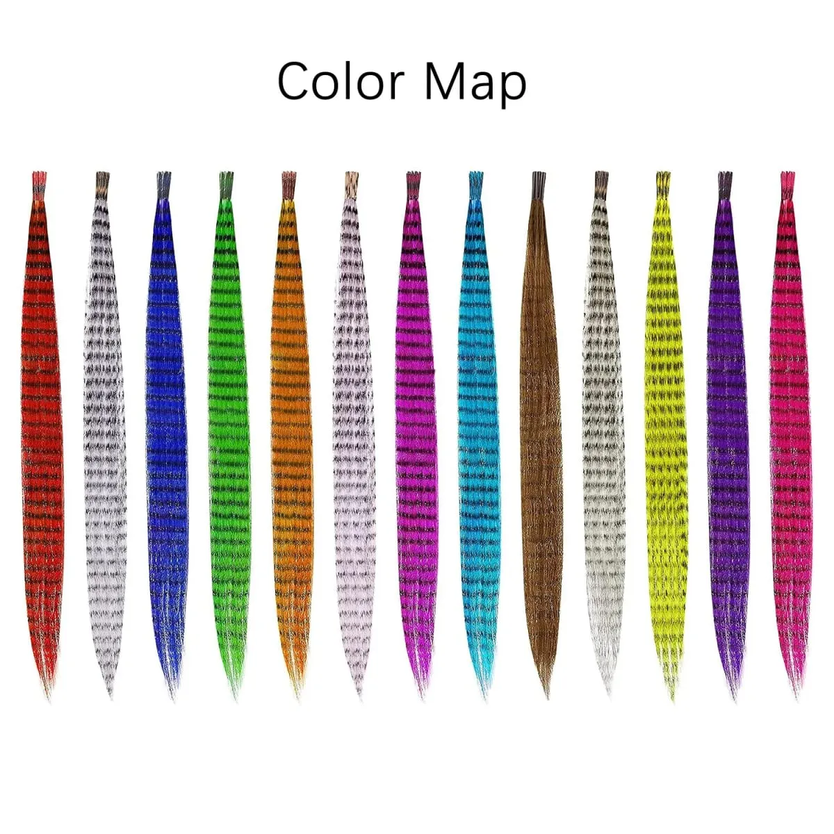 10 Root/pack Feather Hair Extensions Colorful I Tip Hairpiece 16inch Synthetic Hair Accessiories For Women Girls Daily Party Use — image 5