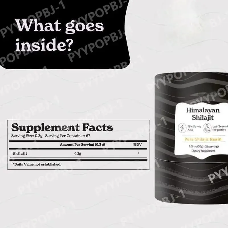 Himalaya Shilajit Resin Organik Asid Fulvik Asli Diperakui ISO 1.06 OZ 75 Hidangan 85+ Mineral Surih untuk Lelaki dan Wanita — image 3