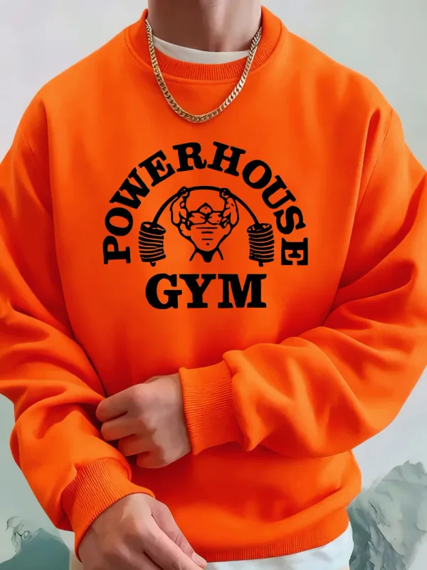 Powerhouse Gym Letter Printing Men Sweatshirts Winter Fleece Warm Hoodie Korean Loose Crewneck Pullovers Hip Hop Male Clothes — image 39