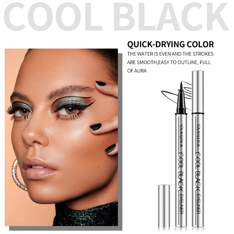 Quick-Drying Liquid Eyeliner Waterproof Smudge-Proof Long-Lasting Black Brown Ideal for Beginners Liquid Eye Liner Pen — image 4