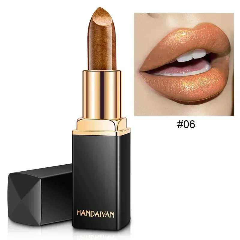 Brand Professional Lips Makeup Waterproof Shimmer Long Lasting Pigment Nude Pink Mermaid Shimmer Lipstick Luxury Makeup Cosmetic — image 15