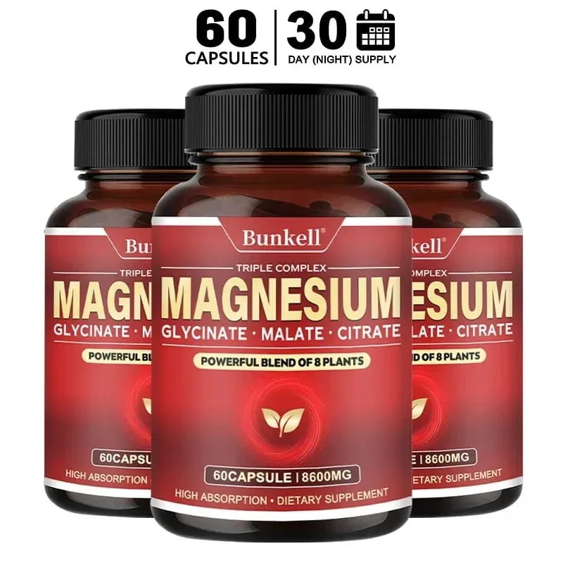 Glycinate de magnésium à haute absorption, citrate de malate, 100 % chélaté, sans OGM, végétarien, sans gluten, 8 600 mg, 120 gélules — image 9