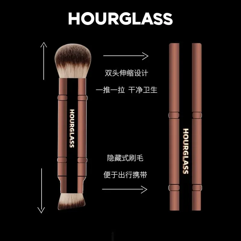 1pc Hourglass Powder Contour Makeup brushes Foundation Blusher Make up brush metal handle Concealer Bronzer high end with box — image 23