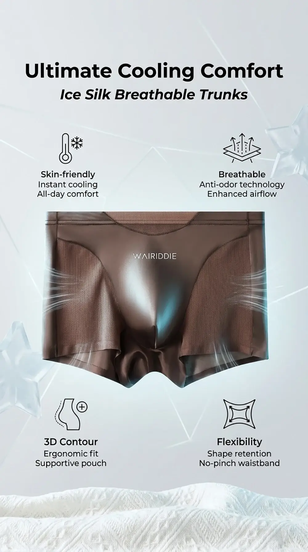 1/3PCS Luxury Satin-like Ice Silk Men Underwear Cool Breathable Double-side Mesh Men's Panties High Elastic Seamless Lingeries — image 9