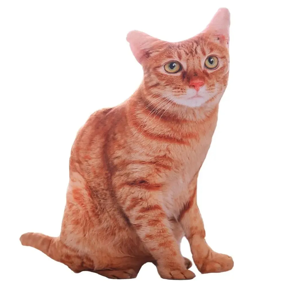 Plush Realistic 3D Cat Doll Cartoon Stuffed Simulation Cat Plushie Pillow Soft Kawaii Plush Animals Toy Cushion for Kids Girls — image 8
