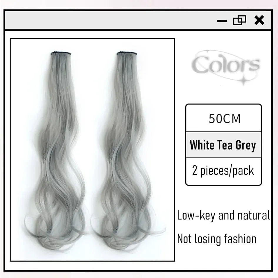Set da 2 pezzi sintetici 50 cm 60 cm estensioni dei capelli ricci colorati onda d'acqua rosa blu viola parrucca di Natale di Halloween