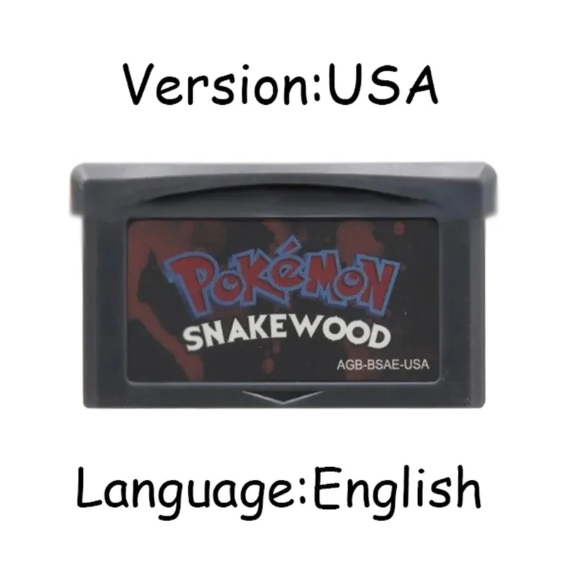 GBA Pokemon Game Cartridge 32-Bit Video Game Console Card AshGray Liquid Crystal Light Platinum Moemon Emerald English Language — image 15