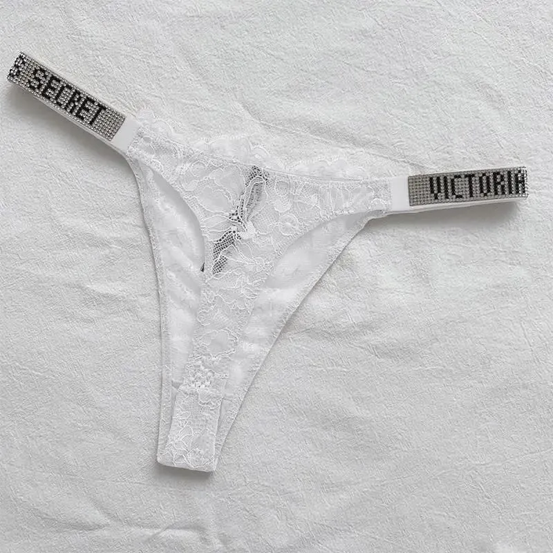 2025 New Sexy Pink Brand Lingerie Female Intimate Underwear Rise Women Panties Bra Rhinestone Letter Comfort Brief — image 2