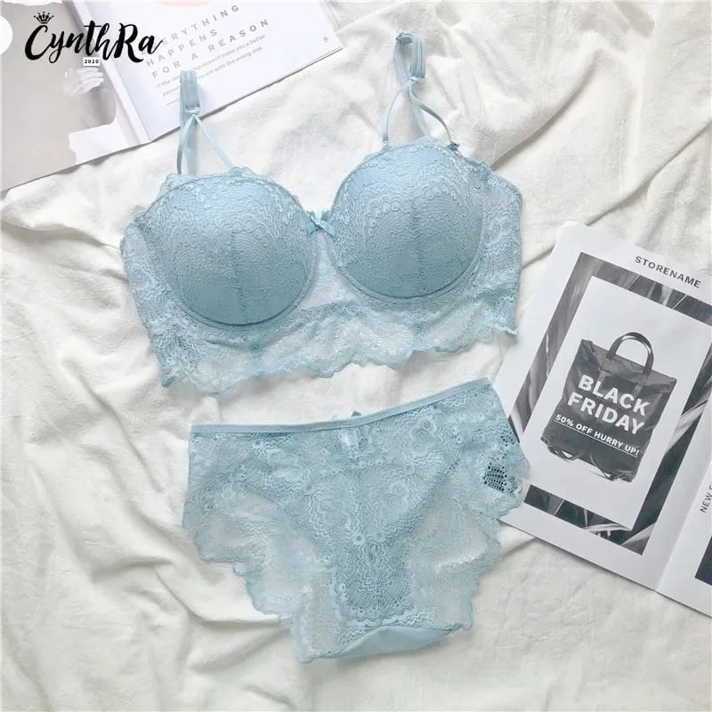 Plus Size Push Up Bra Set Sexy Lace Underwear Adjustable Comfort Thin Soft Breathable Lingerie For Women — image 2