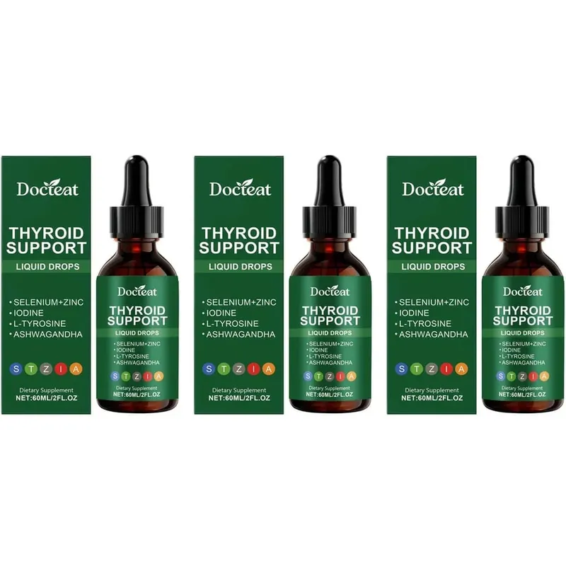 Docteat Thyroid Support Liquid Drops with Selenium Zinc Iodine L-Tyrosine & Ashwagandha Dropper Design for Daily Use 60 ML — image 9