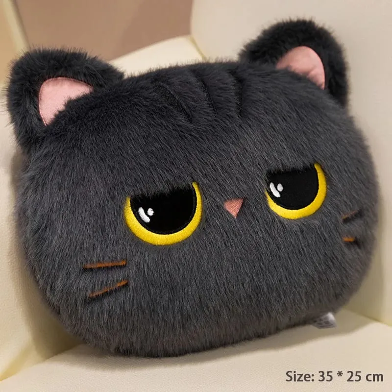 Original plush toy black cat official large doll throw pillow plush toy cute and adorable sofa cushion office throw pillow — image 11