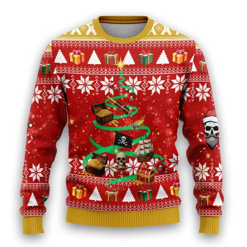 Pirate Santa Claus Graphic Ugly Christmas Sweater 2026 New Skull Graphic Sweatshirts Funny Design Pullovers Man Jumper Sweaters
