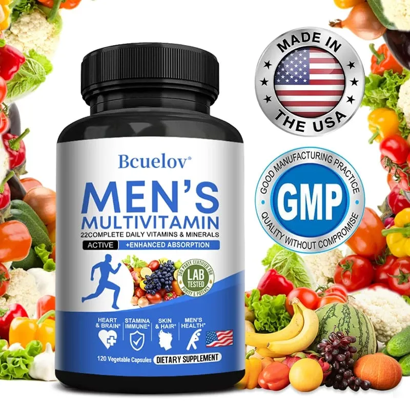 Multivitamin for Men - Daily Multivitamin for Energy Focus & Brain Men's Health Complex Non-GMO120 120 Vegetarian Capsules — image 1