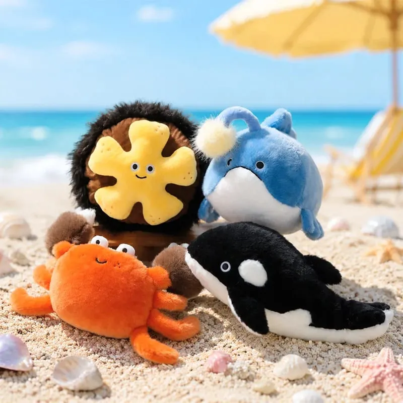 New Creative Ocean Plushies Sea Urchin Lanternfish Crab Orca Plush Throw Pillows Cute Marine Animal Decorative Cushions for Sofa — image 2