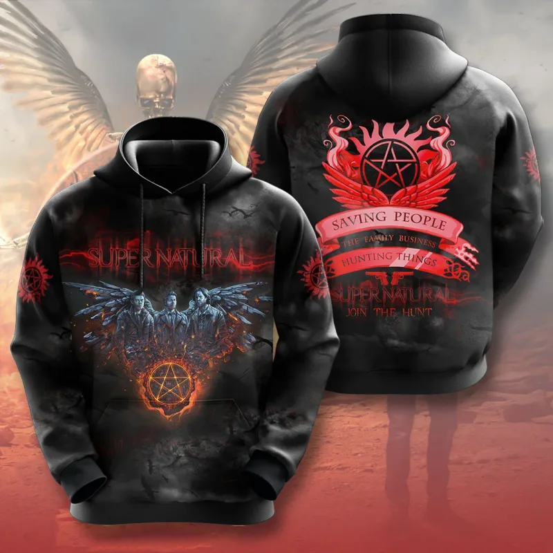 Supernatural TV Series 3D Print Hoodies Men's Women Casual Streetwear Hooded Sweatshirts Pullover Harajuku Y2k Coat Man Clothing — image 14