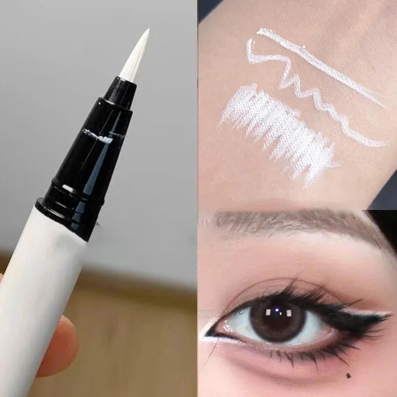 Ultra-thin Matte White Eyeliner Liquid Pen Waterproof Sweat-proof Long-lasting Lying Silkworm Pen High Pigment Smooth Eye Makeup — image 6