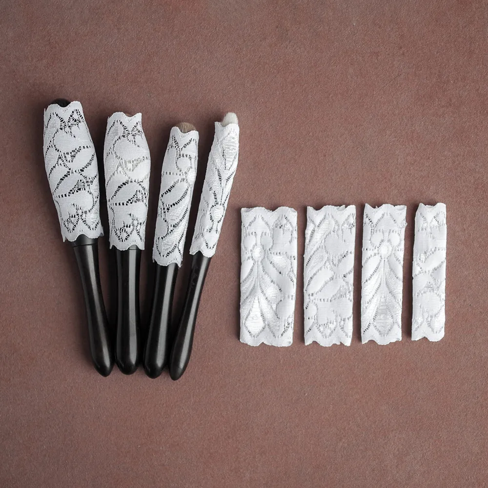 Handmade Makeup Brush Protective Sleeve 10pcs Resilient Lace Make Up Brush Netting Guard Make Up Brushes Protective Sleeve — image 3