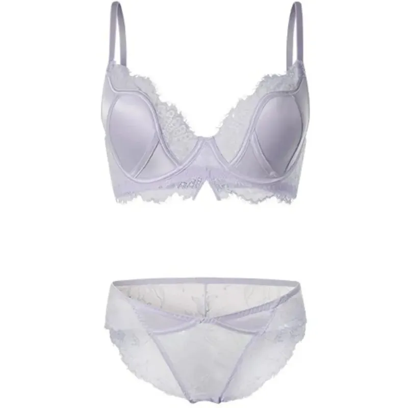 Satin Lace Push Up Bra Women Sexy Thin Breathable Minimizer Full Coverage Anti Sagging Wireless Lift Lingerie 32-38AB — image 7