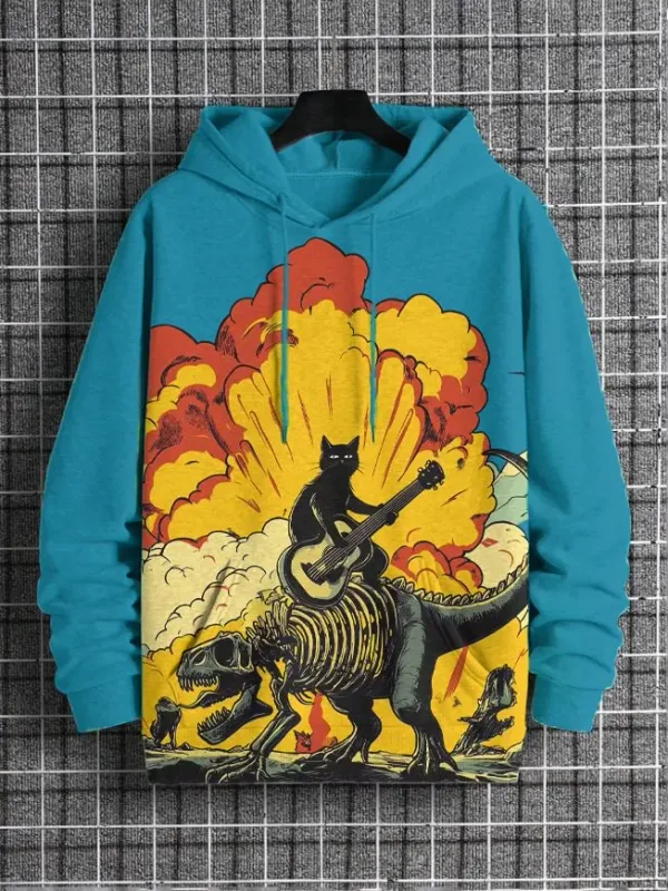 2026 Men's Hoodies Funny Cat Dinosaur UFO Art 3D Printed Cartoon Sweatshirt Men Women Tracksuit Oversized Casual Street Y2k Coat — image 19