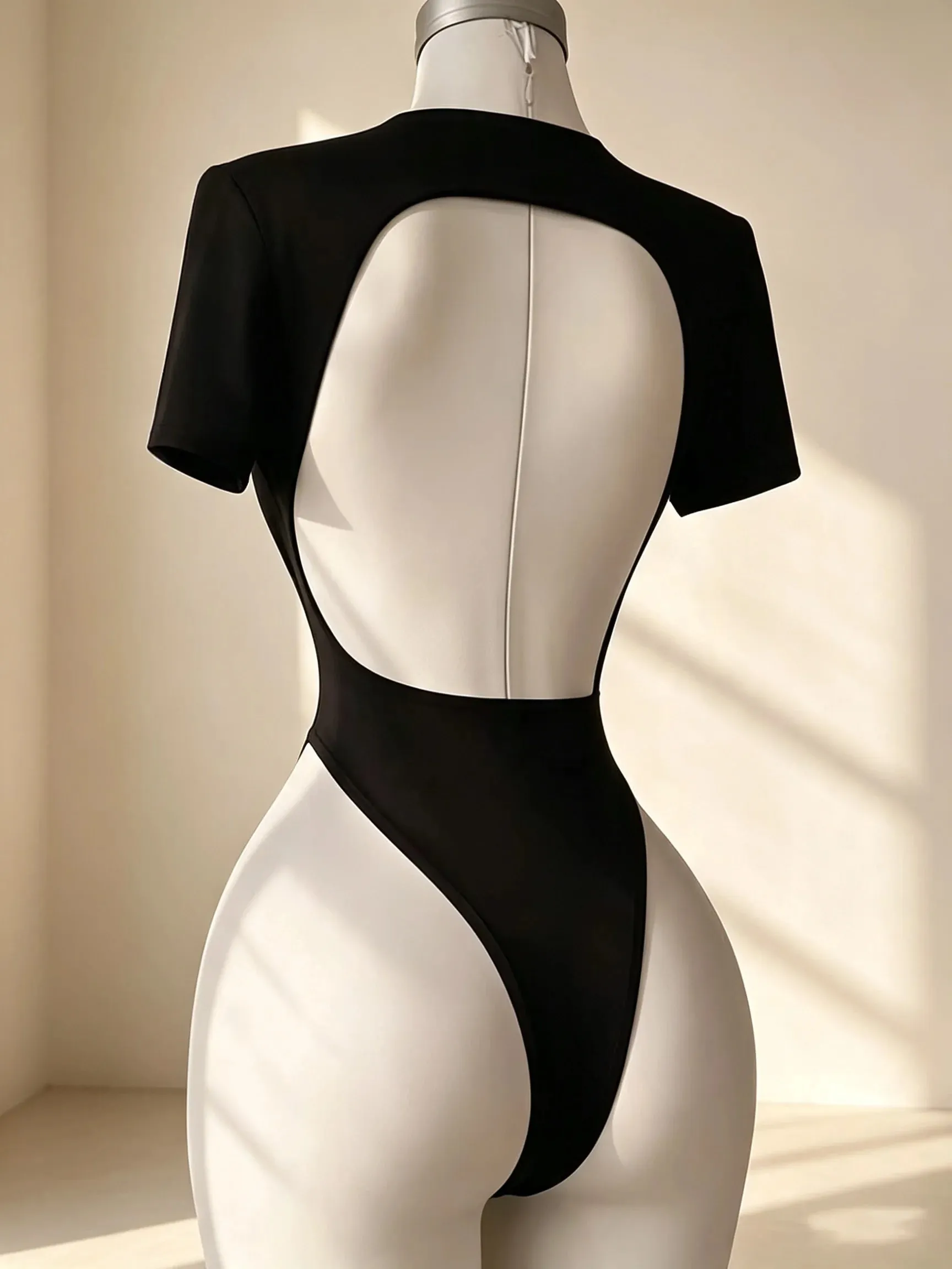 Women's High-Quality Backless Bodysuit Basic Solid Color Comfortable Fit Underwear — image 4
