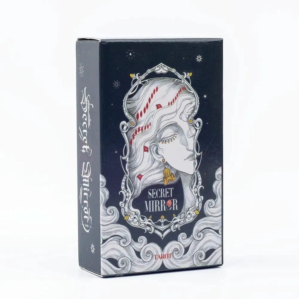 Secret Mirror Tarot Cards 10.3*6Cm Feminine Art Tarot In Rich Symbolism with Monochrome Realm:Black White Red Gold